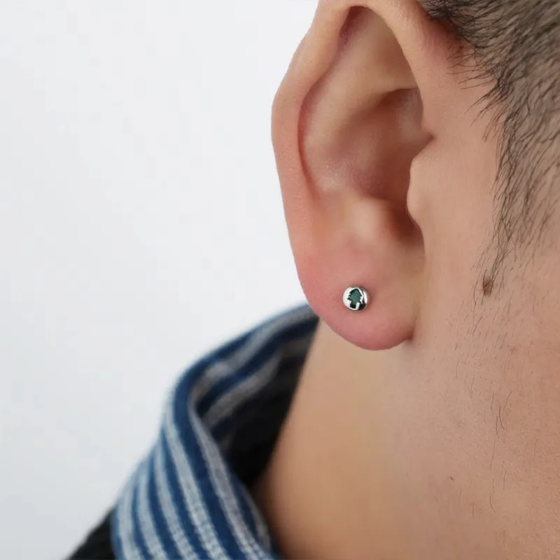 KING OF BLING 925 Sterling Silver With Zircon Stud Earrings Unisex-5