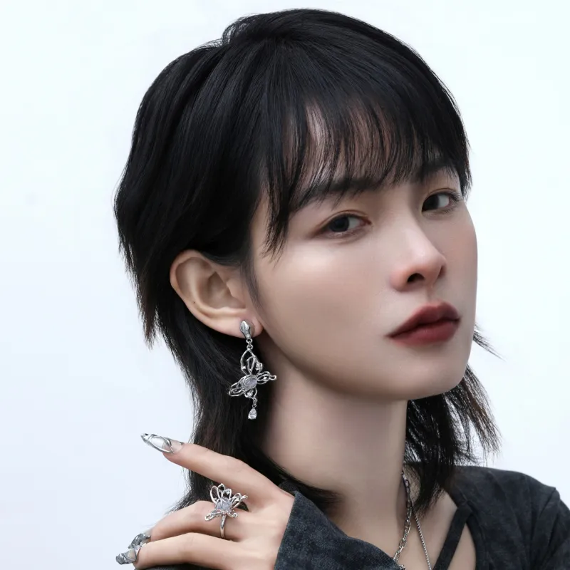 KING OF BLING Alloy, Zircon, Resin Earrings Women's-5