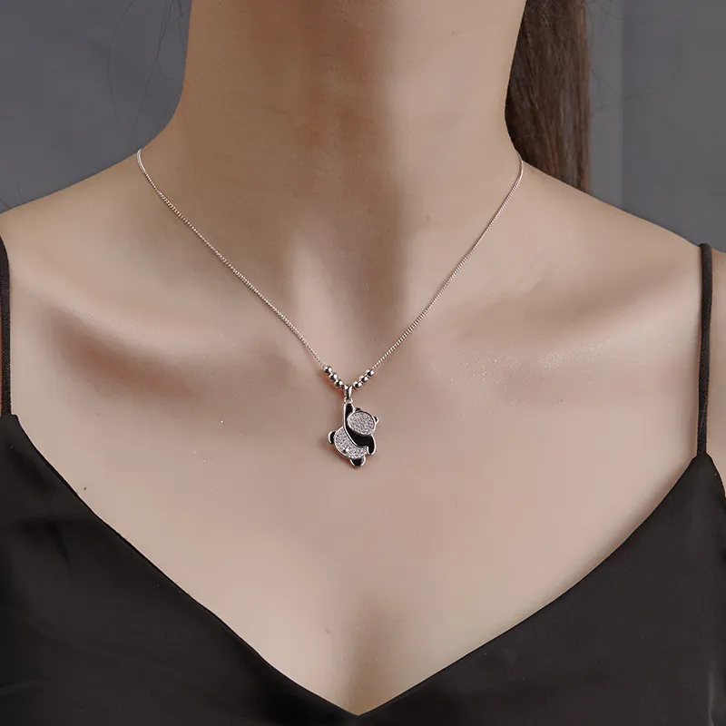 KING OF BLING 925 Sterling Silver With Enamel And Zircon Necklaces Unisex Good Luck-3