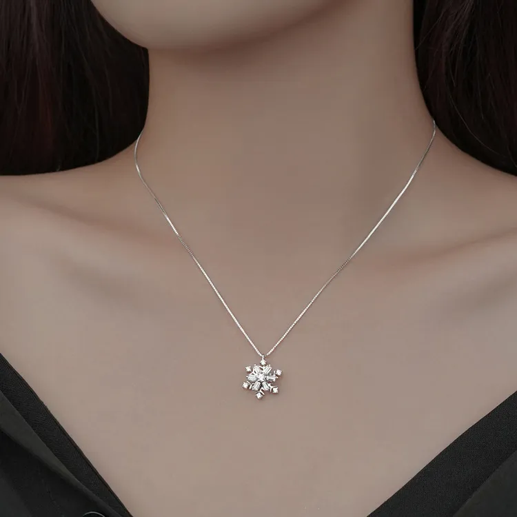 KING OF BLING 999 Fine Silver Zircon Necklaces Women's-5