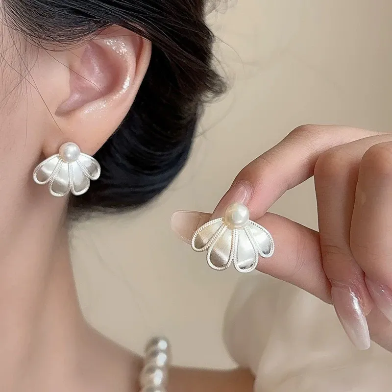 KING OF BLING 925 Silver Imitation Pearl Stud Earrings Unisex-4