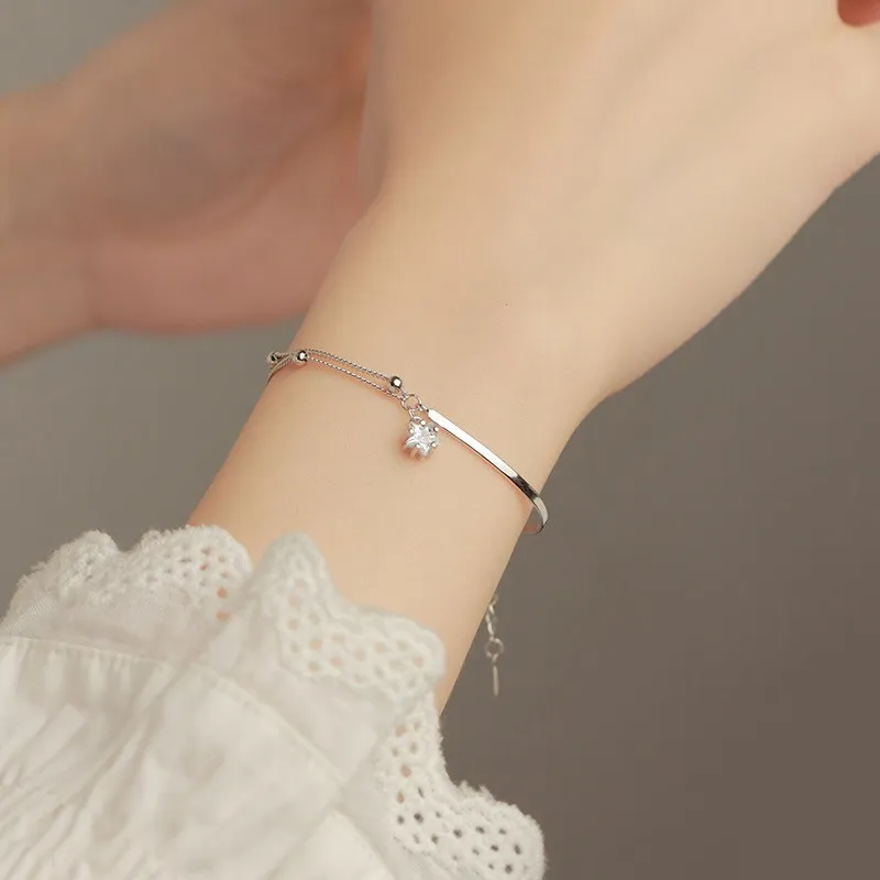 KING OF BLING 925 Sterling Silver With Zircon Bracelets Women's-4