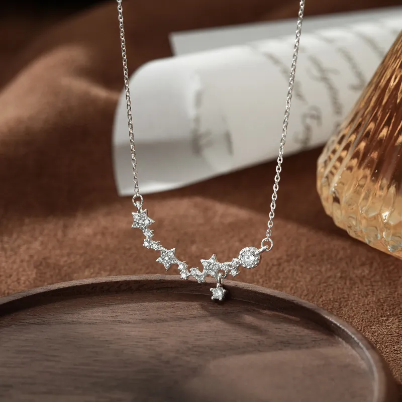 KING OF BLING 999 Fine Silver With Zircon Necklaces Women's Good Luck-1