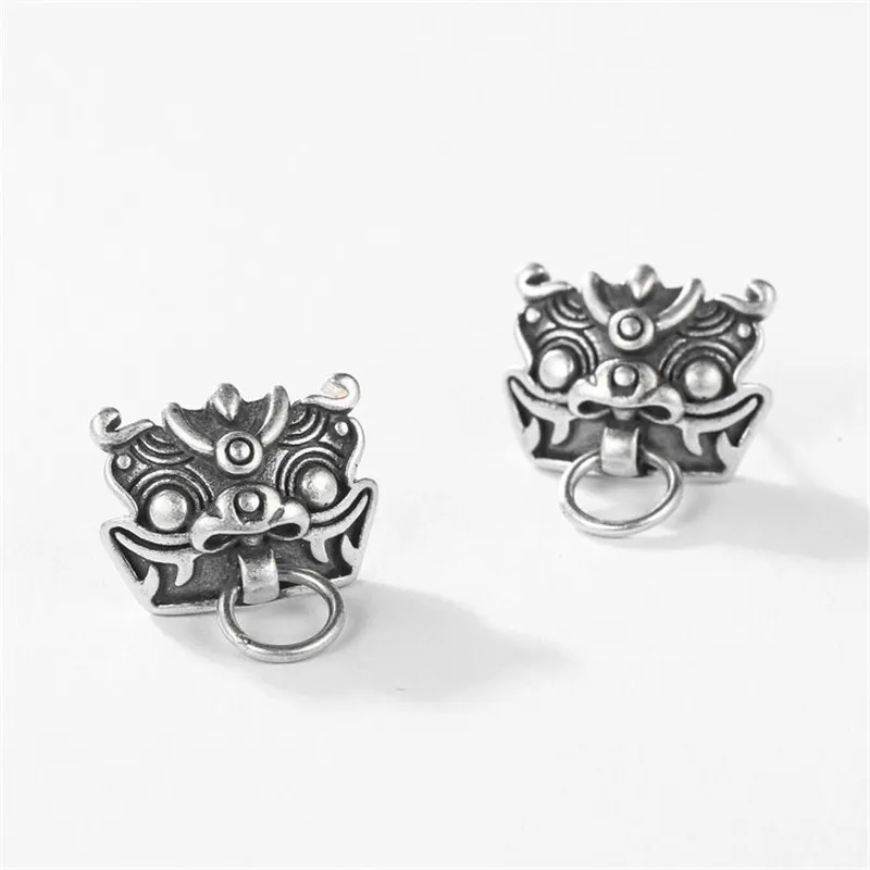 KING OF BLING 925 Sterling Silver Stud Earrings Unisex Silver-2