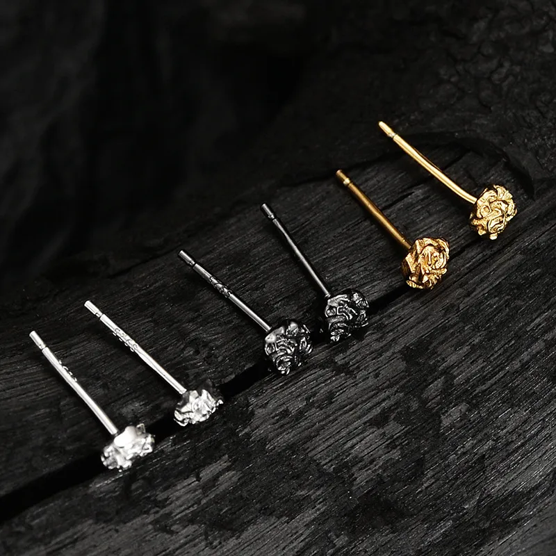 KING OF BLING 925 Sterling Silver Stud Earrings Unisex-4
