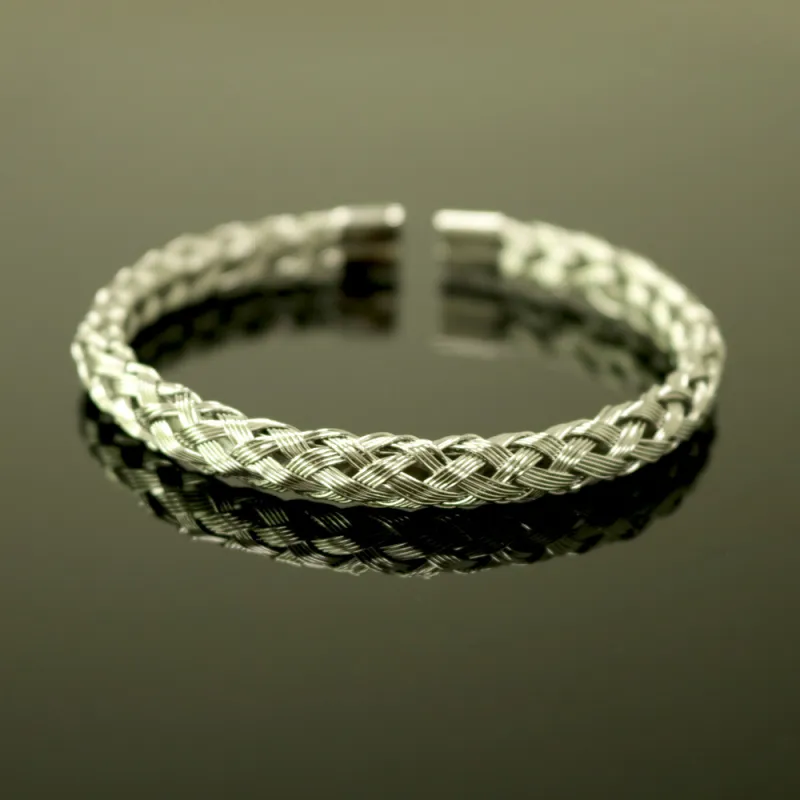 KING OF BLING Titanium Steel Bangles Unisex Silver-2