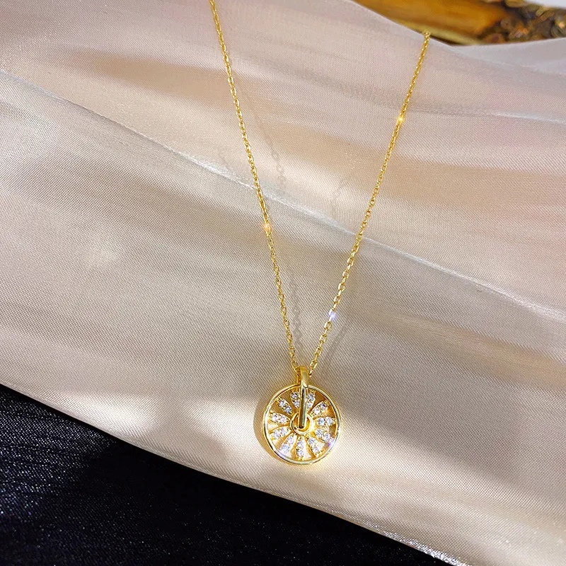 KING OF BLING 925 Sterling Silver With Zircon Necklaces Women's Good Luck-4