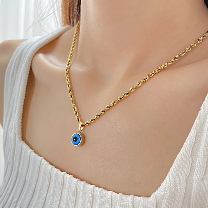 KING OF BLING Titanium Steel Necklaces Unisex Good Luck-5