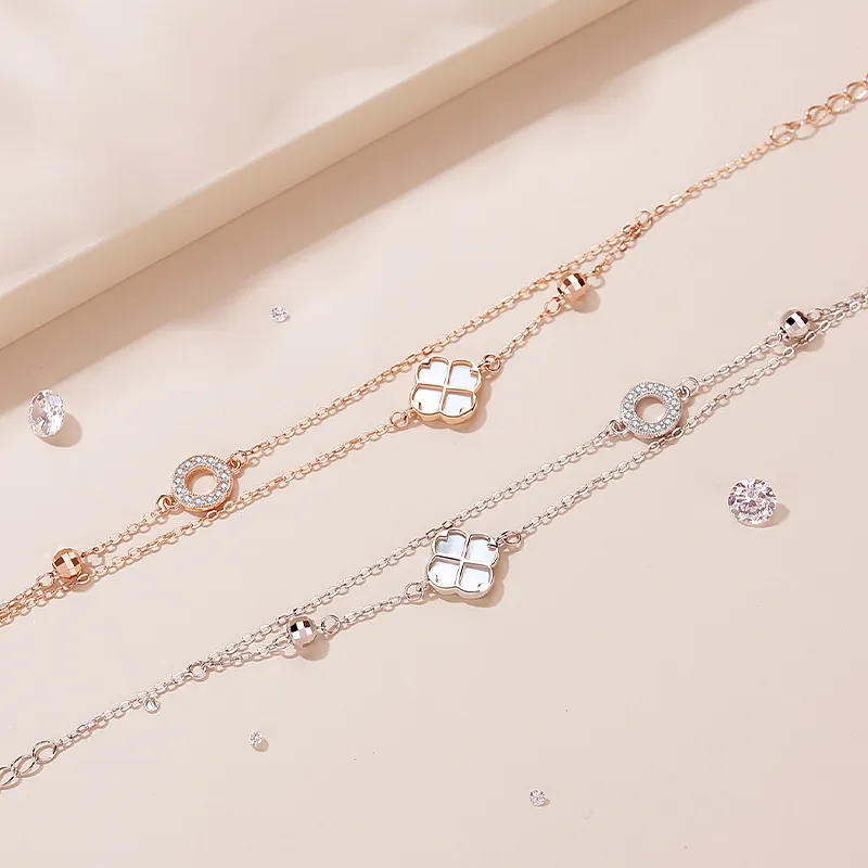 KING OF BLING 925 Silver, Mother Of Pearl, Cubic Zirconia Bracelets Women's Year Of The Snake Good Luck-6