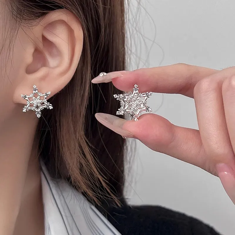 KING OF BLING 925 Sterling Silver Needle, Alloy Stud Earrings Women's-4