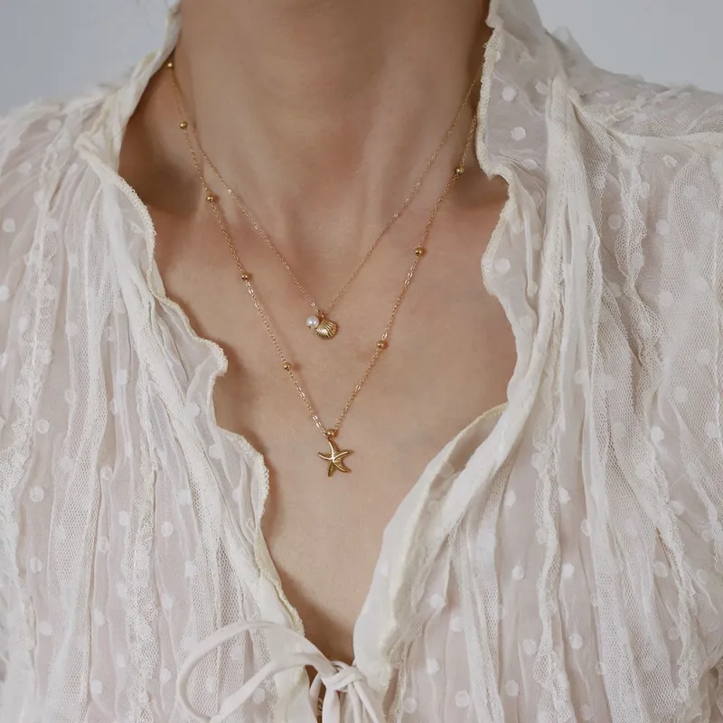KING OF BLING Titanium Steel, Faux Pearl Necklaces Women's-5