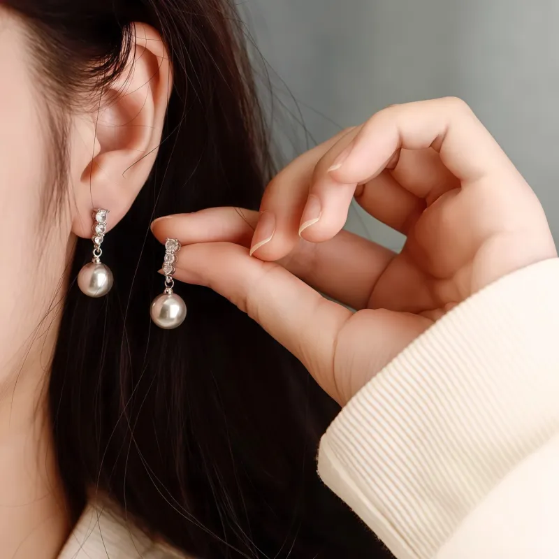 KING OF BLING 925 Sterling Silver Stud Earrings Women's-3