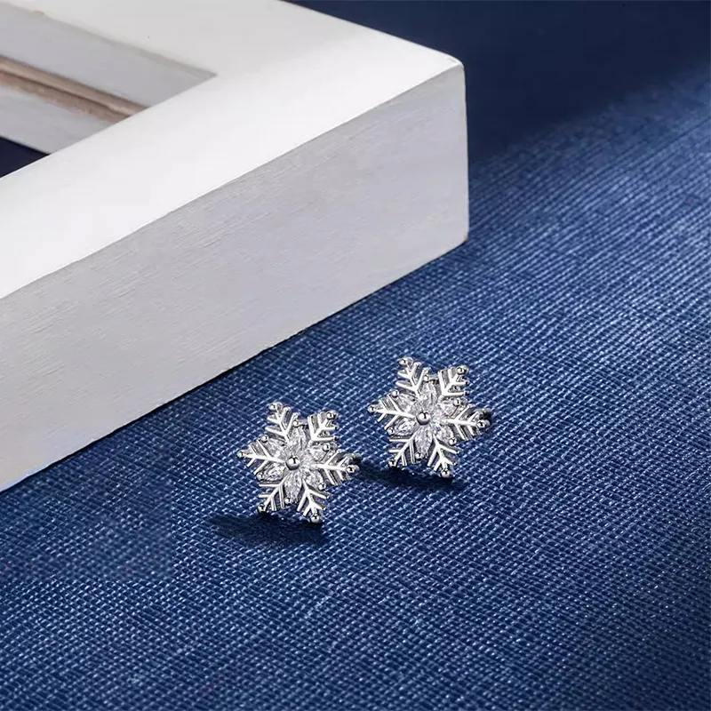 KING OF BLING 925 Sterling Silver With Zircon Stud Earrings Women's Good Luck-1