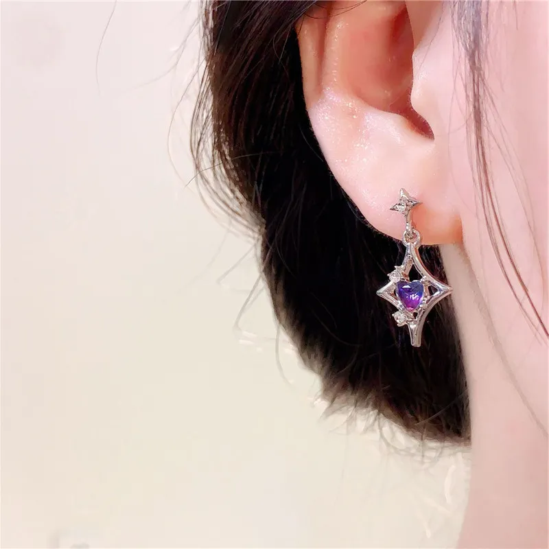 KING OF BLING Alloy With Zircon Stud Earrings Unisex Year Of The Snake Good Luck-6