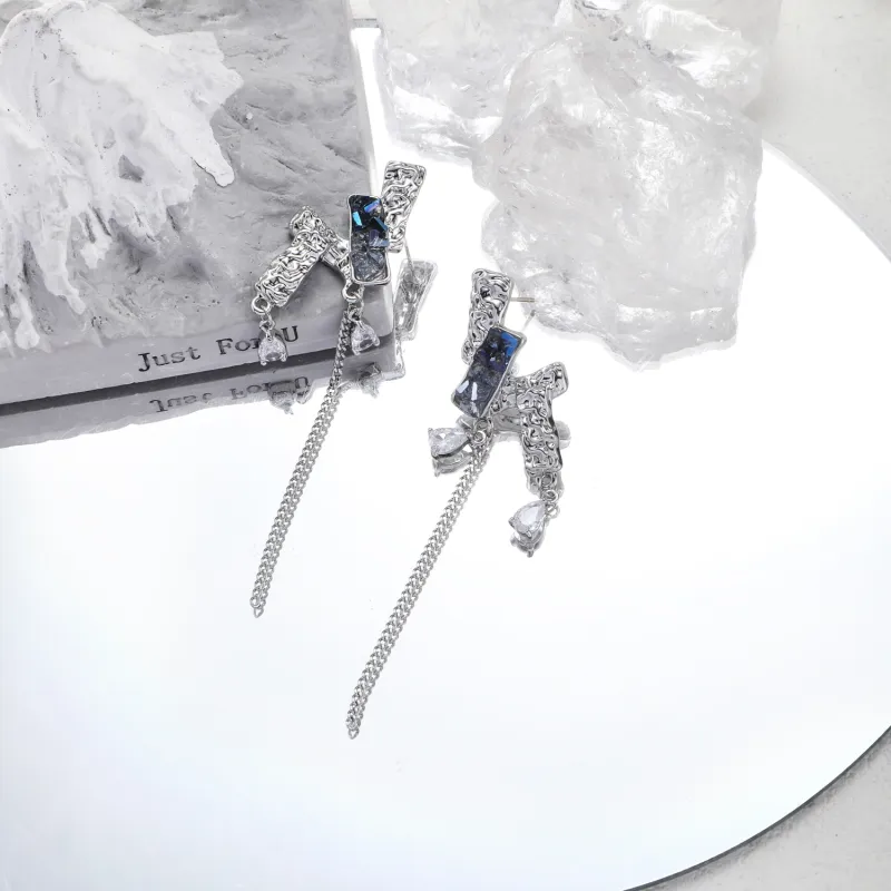 KING OF BLING Alloy, Zircon, Glass Earrings Women's-2