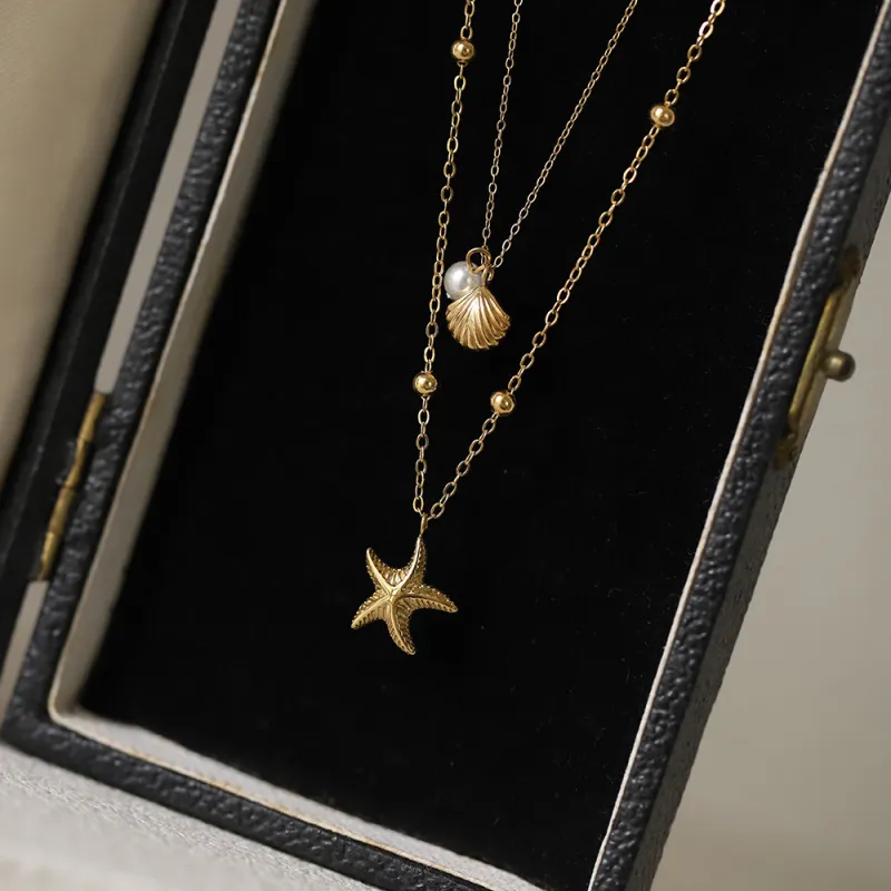 KING OF BLING Titanium Steel, Faux Pearl Necklaces Women's-3