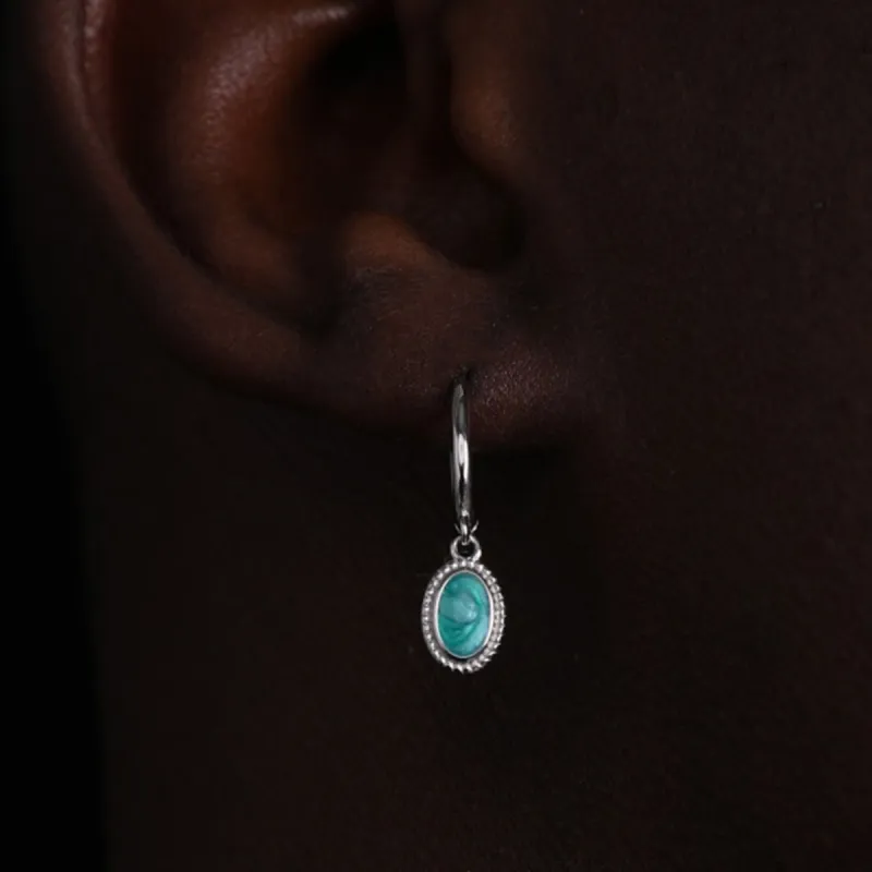 KING OF BLING 925 Sterling Silver, Enamel Earrings Unisex-3