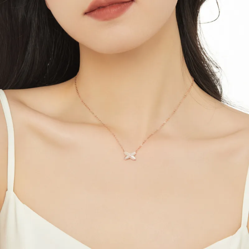 KING OF BLING 925 Silver, Mother Of Pearl, Cubic Zirconia Necklaces Women's-8