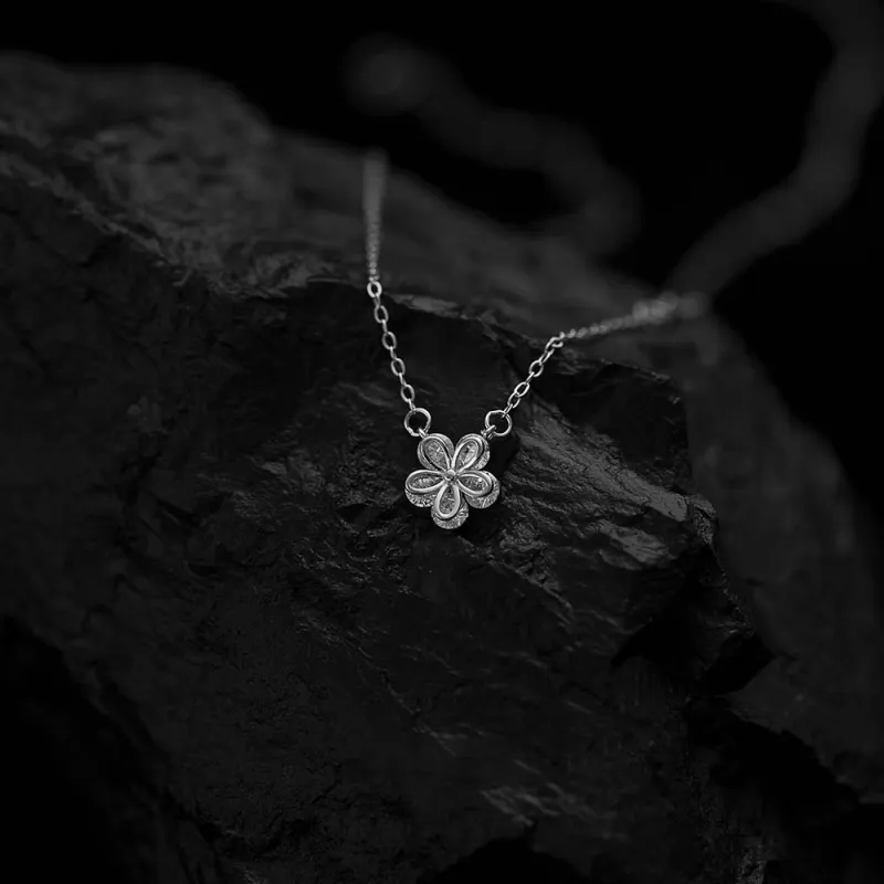 KING OF BLING 925 Sterling Silver With Zircon Necklaces Women's Good Luck-1