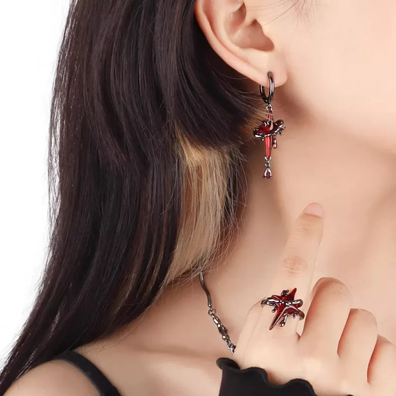 KING OF BLING Alloy, Zircon, Resin Earrings Unisex-5