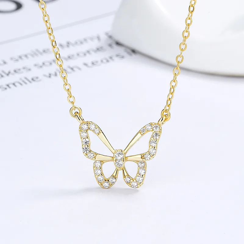 KING OF BLING 925 Sterling Silver With Zircon Necklaces Women's Good Luck-7