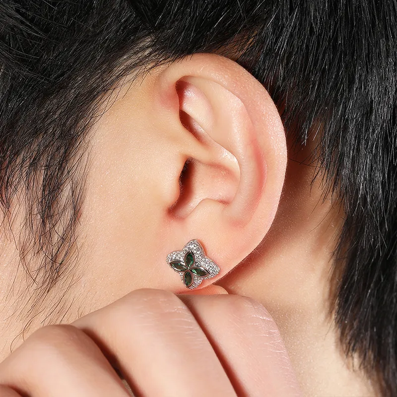 KING OF BLING Alloy With Zircon Stud Earrings Unisex-7