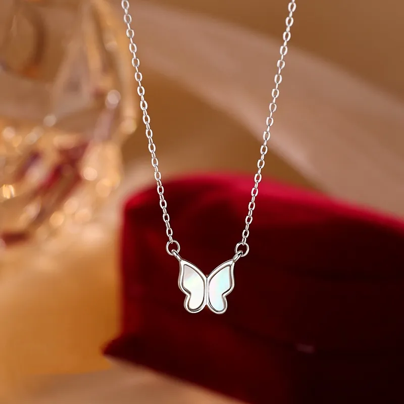 KING OF BLING 925 Sterling Silver, Mother Of Pearl Necklaces Women's Good Luck-2