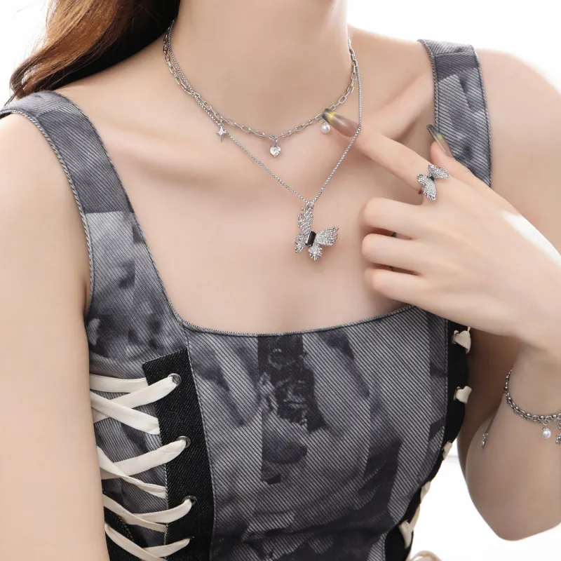 KING OF BLING Alloy, Zircon, Faux Pearl Necklaces Women's-5