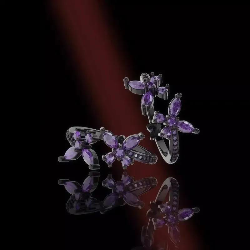 KING OF BLING Alloy Zircon Rings Unisex-17