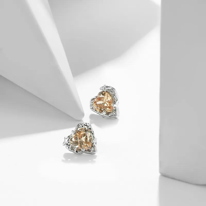 KING OF BLING Alloy With Zircon Stud Earrings Unisex Good Luck-3