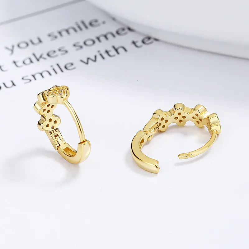 KING OF BLING 925 Sterling Silver With Zircon Stud Earrings Women's-6