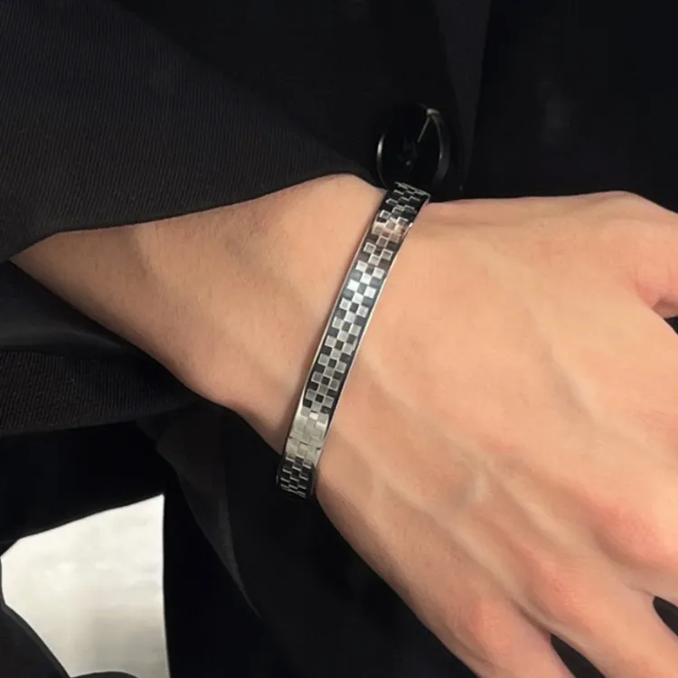 KING OF BLING Titanium Steel Bangles Unisex Niche Design-3
