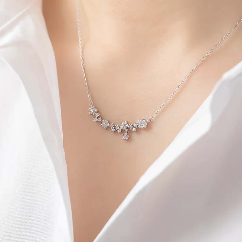 KING OF BLING 999 Fine Silver With Zircon Necklaces Women's Good Luck-4