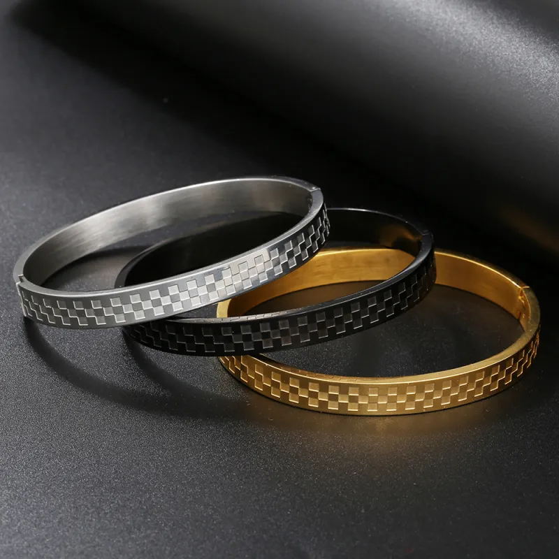 KING OF BLING Titanium Steel Bangles Unisex Niche Design-1