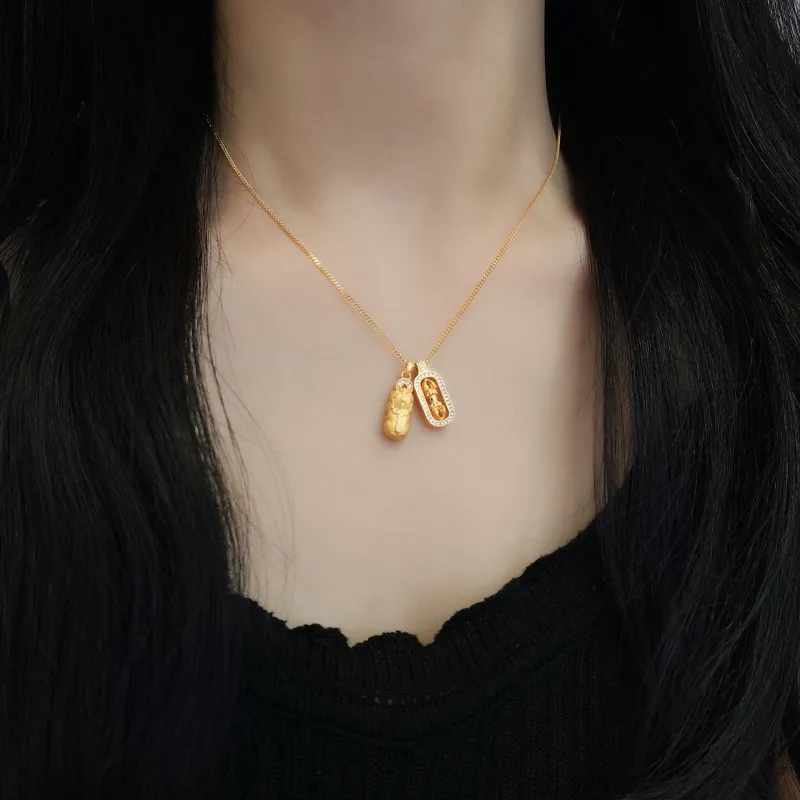KING OF BLING Copper, Zircon Necklaces Unisex Year Of The Snake Good Luck-4