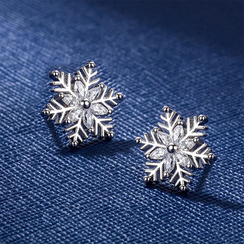 KING OF BLING 925 Sterling Silver With Zircon Stud Earrings Women's Good Luck-3