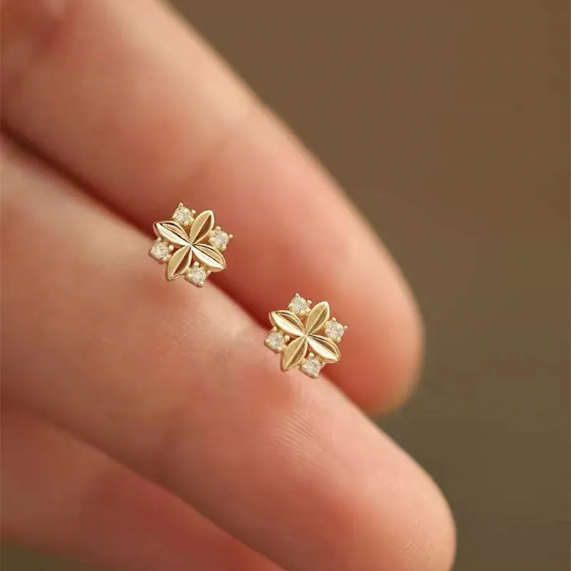 KING OF BLING 925 Sterling Silver With Zircon Stud Earrings Women's-2