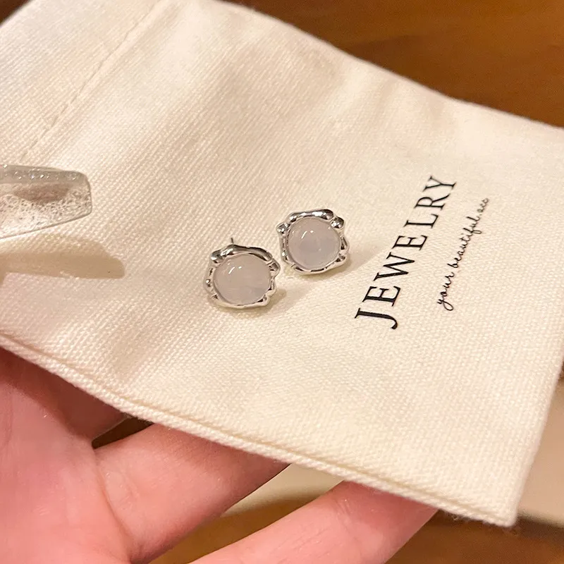 KING OF BLING 999 Fine Silver With Artificial Gemstones Stud Earrings Women's-7