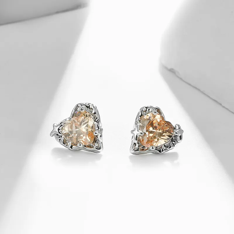 KING OF BLING Alloy With Zircon Stud Earrings Unisex Good Luck-2