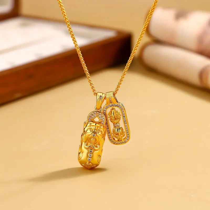 KING OF BLING Copper, Zircon Necklaces Unisex Year Of The Snake Good Luck-2