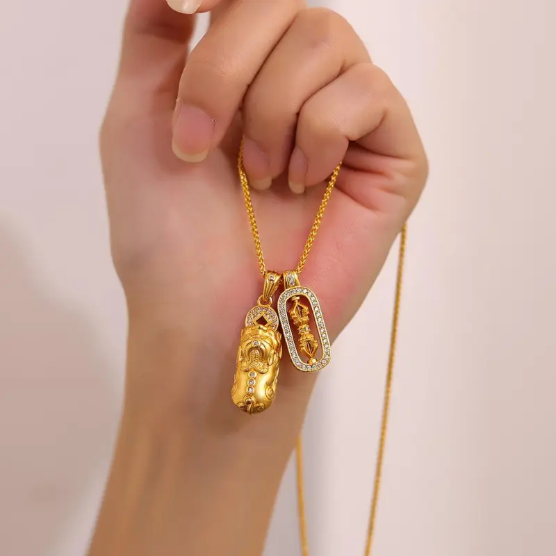 KING OF BLING Copper, Zircon Necklaces Unisex Year Of The Snake Good Luck-7