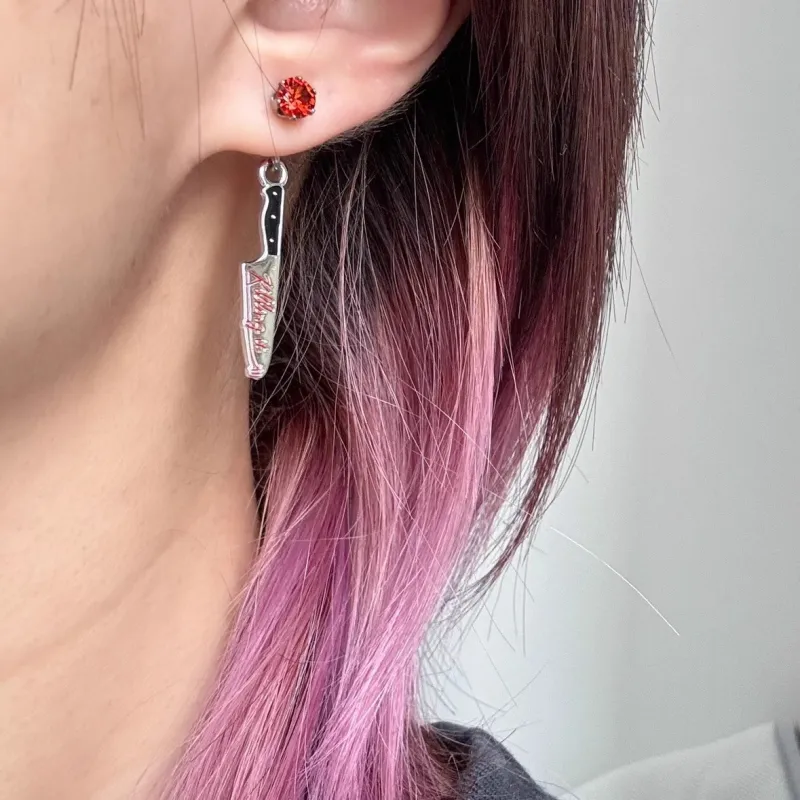 KING OF BLING Alloy, Synthetic Gemstone Stud Earrings Unisex Year Of The Snake Good Luck-4