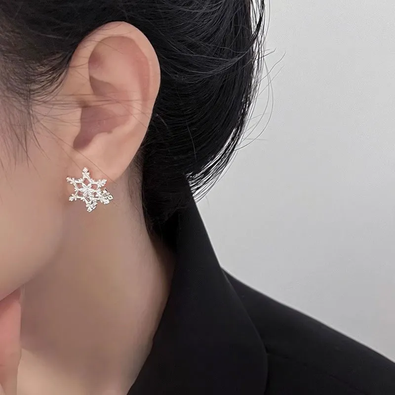 KING OF BLING 925 Sterling Silver Needle, Alloy Stud Earrings Women's-3