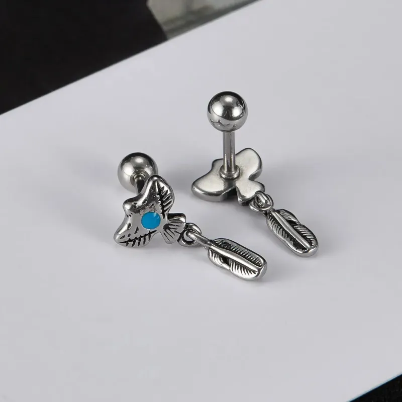 KING OF BLING Alloy, Oil Drip Earrings Unisex-9