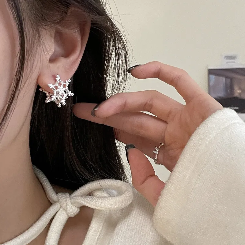 KING OF BLING 925 Sterling Silver Needle, Alloy Stud Earrings Women's-1