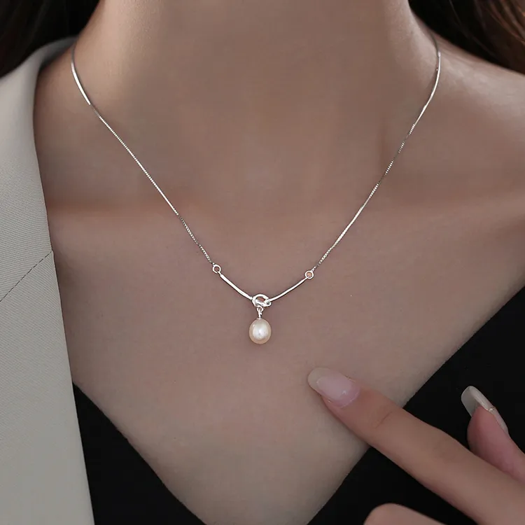 KING OF BLING 925 Sterling Silver, Freshwater Pearl Necklaces Women's-2