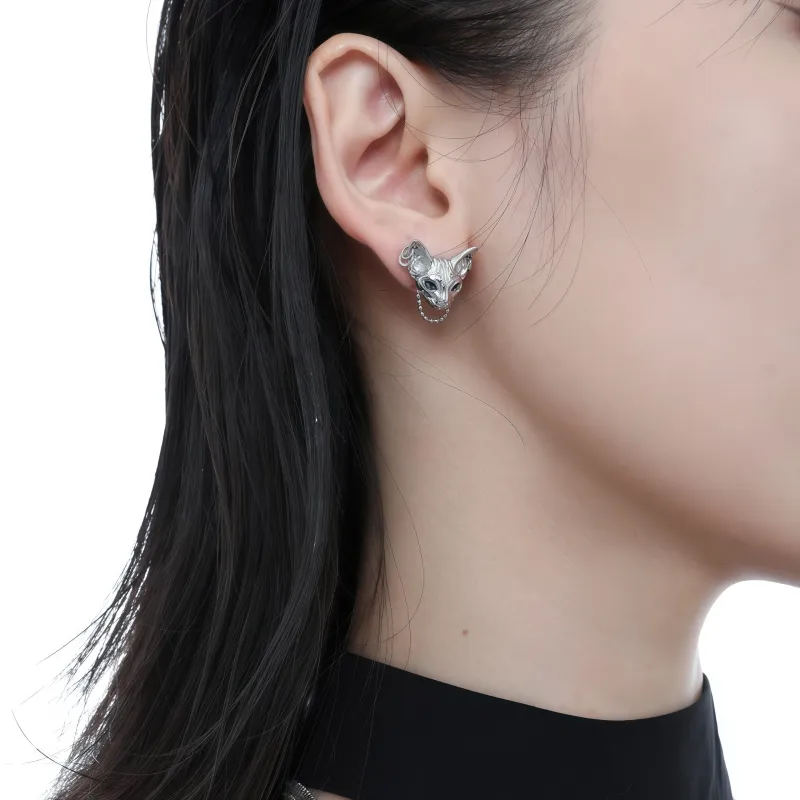 KING OF BLING Alloy Stud Earrings Unisex Year Of The Snake Good Luck-2