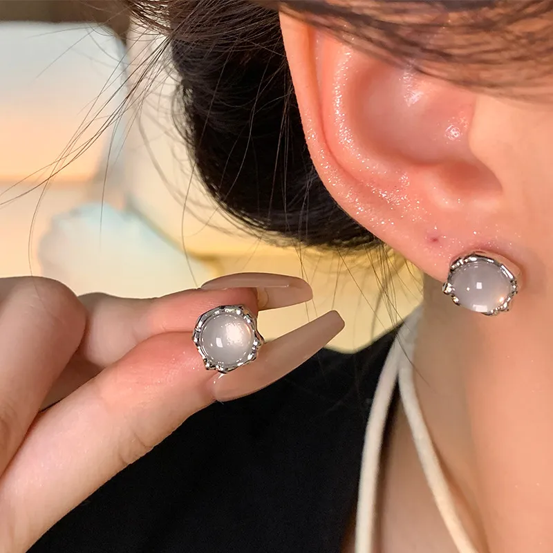 KING OF BLING 999 Fine Silver With Artificial Gemstones Stud Earrings Women's-4