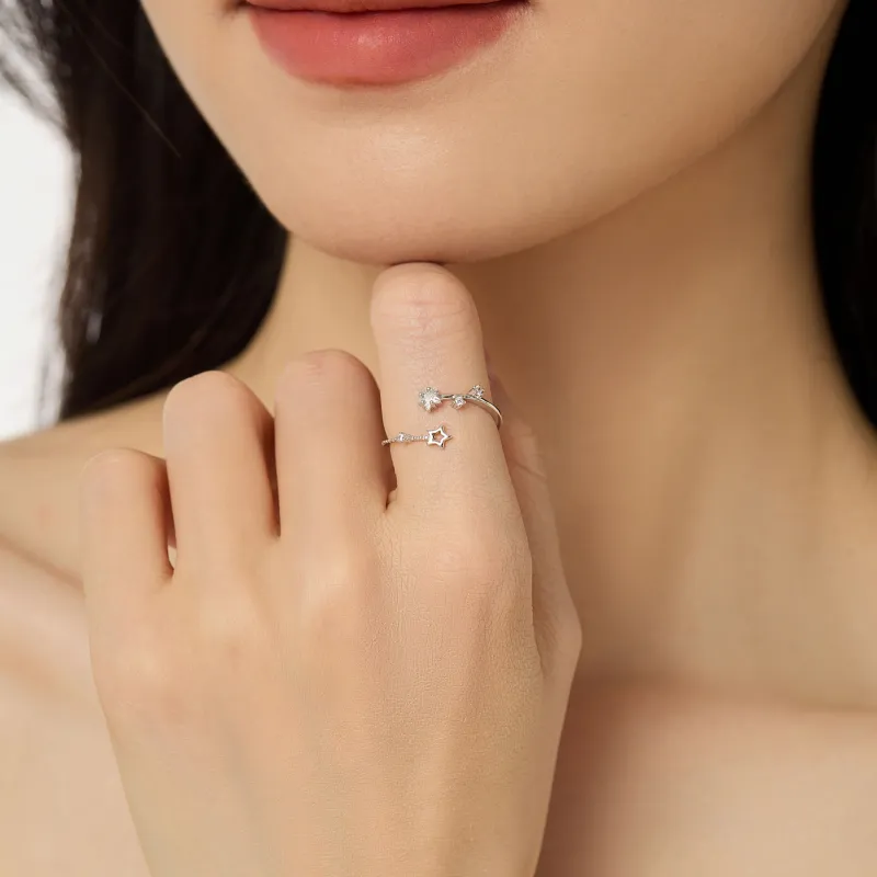 KING OF BLING 925 Sterling Silver With Zircon Rings Women's Year Of The Snake Good Luck-1