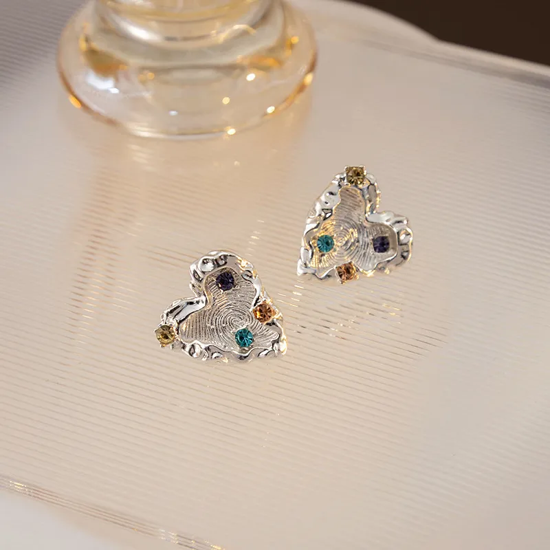 KING OF BLING 925 Sterling Silver Pin, Gold Plated, With Zircon Stud Earrings Unisex Good Luck, Accurate Peach Blossom-2